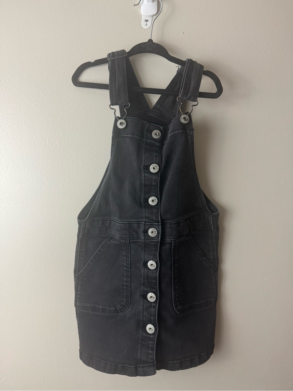 Girls OshKosh B'gosh Black Denim Overall Dress Size 6/6X